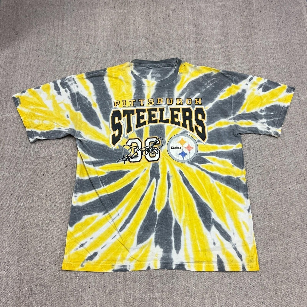 Vintage Pittsburgh Steelers Shirt Mens XL Yellow 90s NFL Jerome Bettis